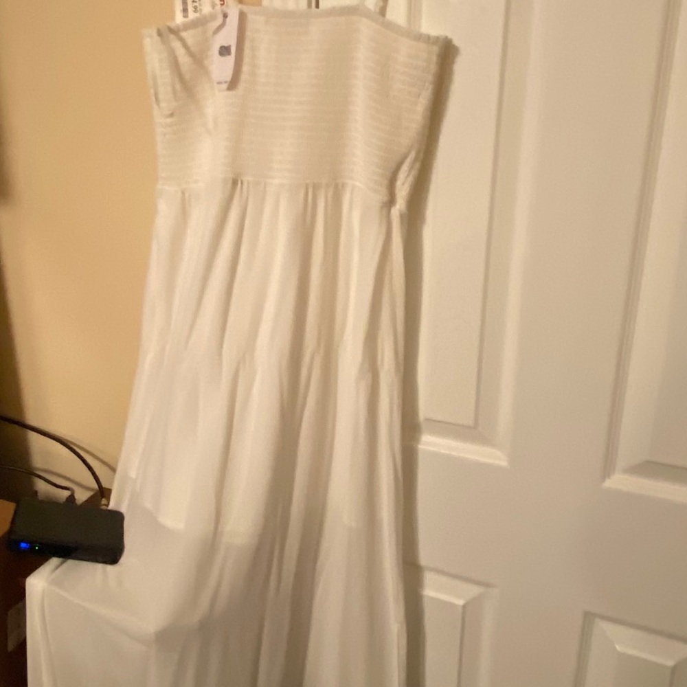 Long white dress with slip inside